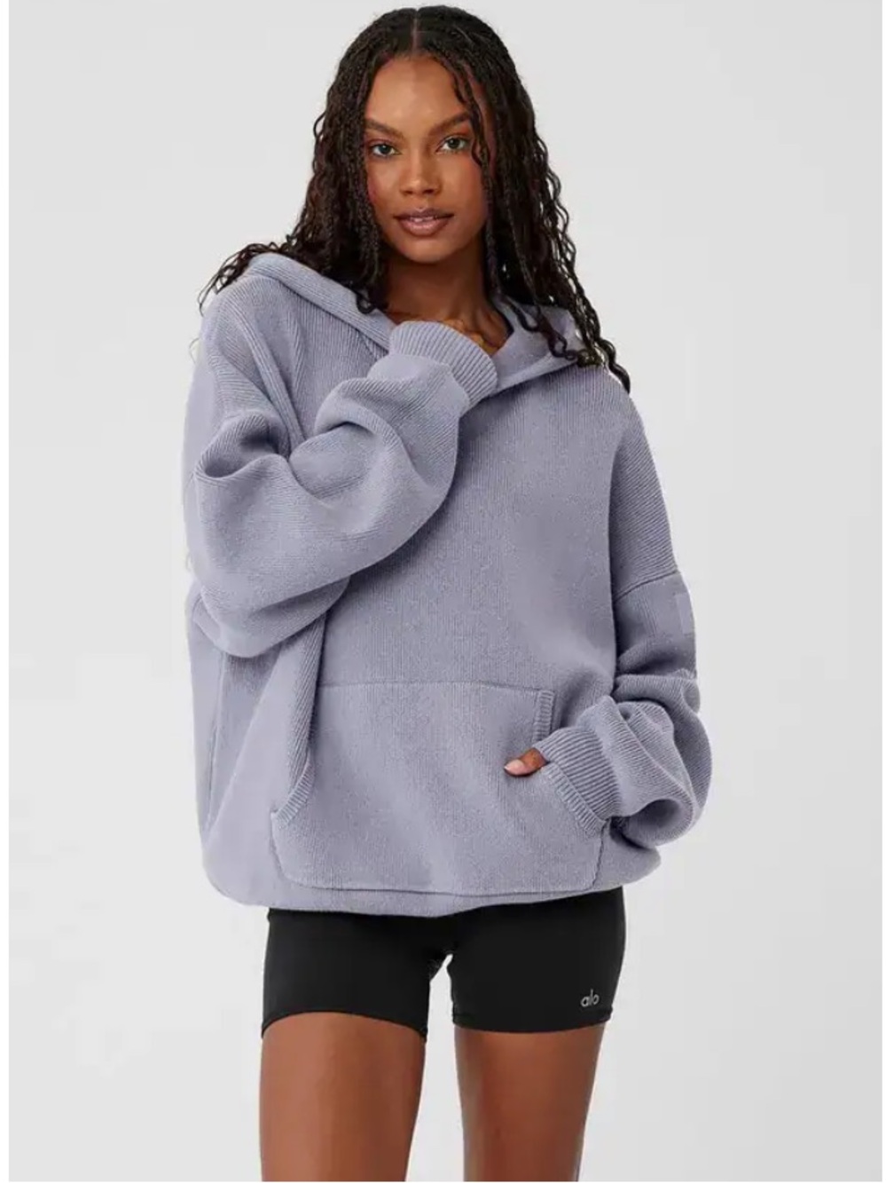 ALO | Scholar Hooded Sweater In Grey